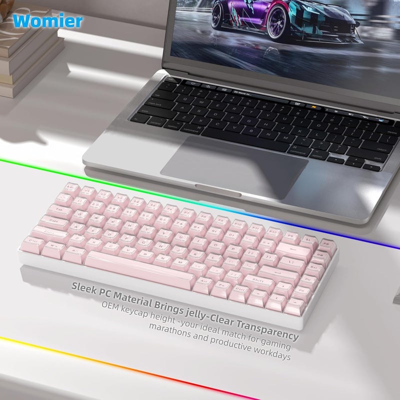 Womier أغطية مفاتيح هلامية وردية، مجموعة أغطية مفاتيح ميكانيكية، غطاء مفتاح بروفايل OEM، 113 غطاء مفتاح مخصص لطيف لأجهزة الكمبيوتر الميكانيكية 60%، 75%، 100% مع مفاتيح Cherry/Gateron MX - Image 5